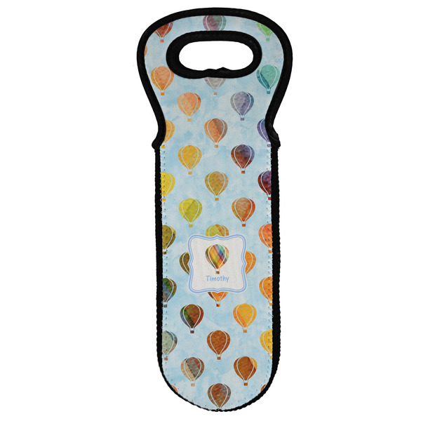 Custom Watercolor Hot Air Balloons Wine Tote Bag (Personalized)