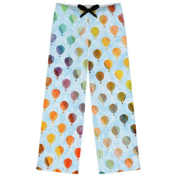 Watercolor Hot Air Balloons Womens Pajama Pants - M (Personalized)