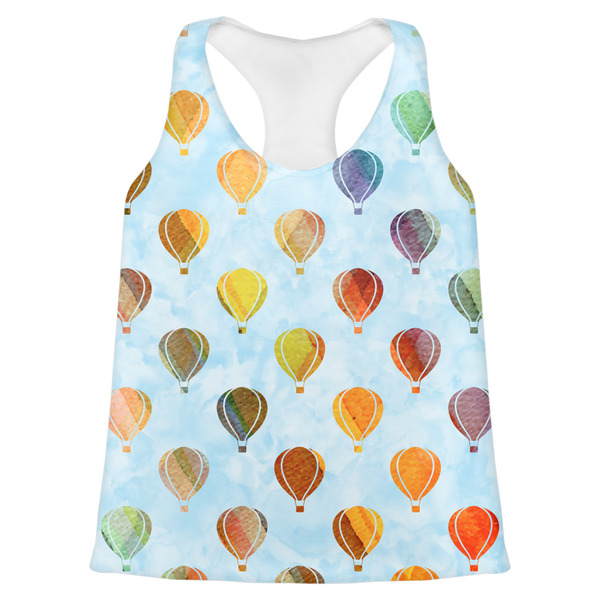 Custom Watercolor Hot Air Balloons Womens Racerback Tank Top - X Small