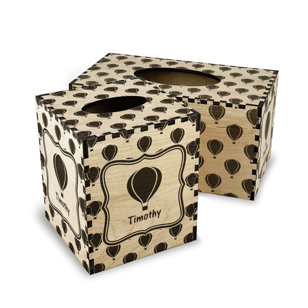 Watercolor Hot Air Balloons Wood Tissue Box Covers - Parent/Main
