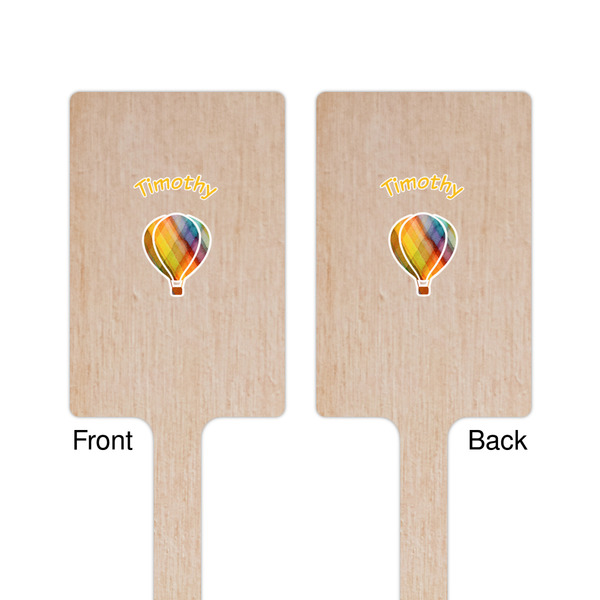 Watercolor Hot Air Balloons Wooden 6.25" Stir Stick - Rectangular - Double Sided - Front & Back