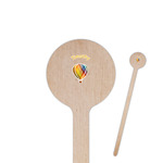 Watercolor Hot Air Balloons 6" Round Wooden Stir Sticks - Double Sided (Personalized)