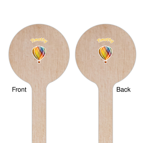 Watercolor Hot Air Balloons Wooden 6" Stir Stick - Round - Double Sided - Front & Back