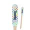 Watercolor Hot Air Balloons Wooden Food Pick - Paddle - Closeup