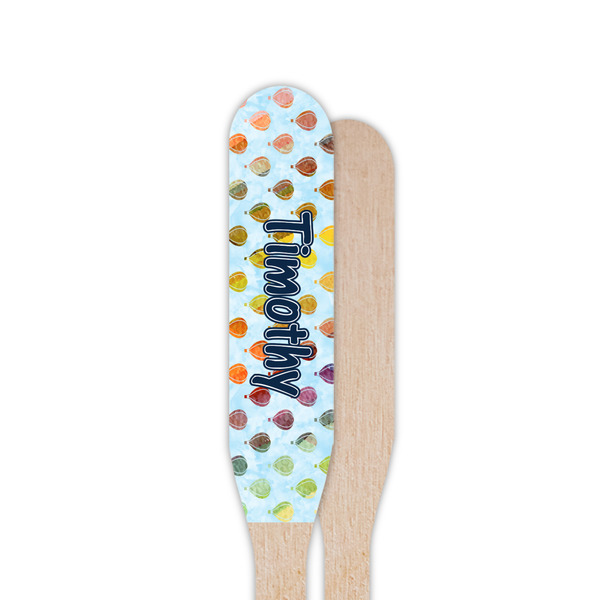 Watercolor Hot Air Balloons Wooden Food Pick - Paddle - Single Sided - Front & Back