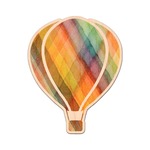 Watercolor Hot Air Balloons Genuine Maple or Cherry Wood Sticker