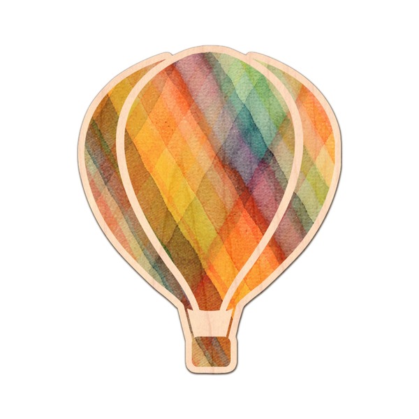 Custom Watercolor Hot Air Balloons Genuine Maple or Cherry Wood Sticker