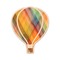 Watercolor Hot Air Balloons Wooden Sticker - Main