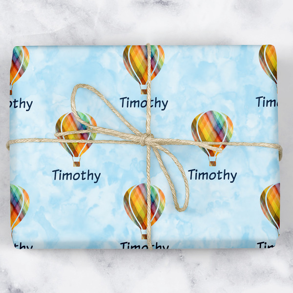 Custom Watercolor Hot Air Balloons Wrapping Paper (Personalized)