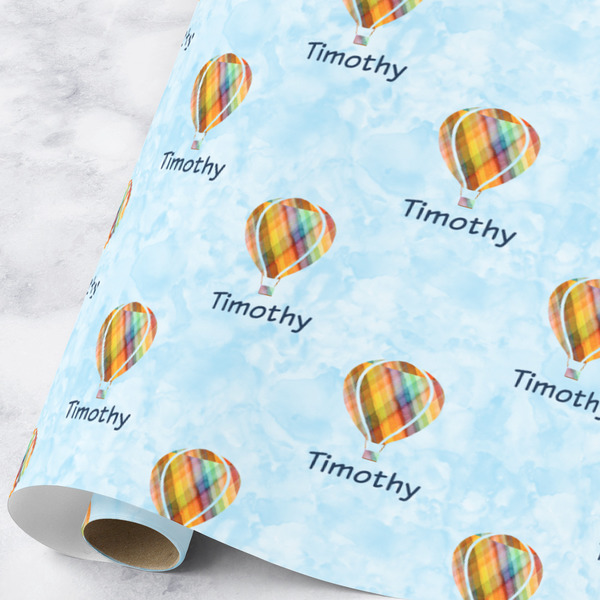 Custom Watercolor Hot Air Balloons Wrapping Paper Roll - Large (Personalized)