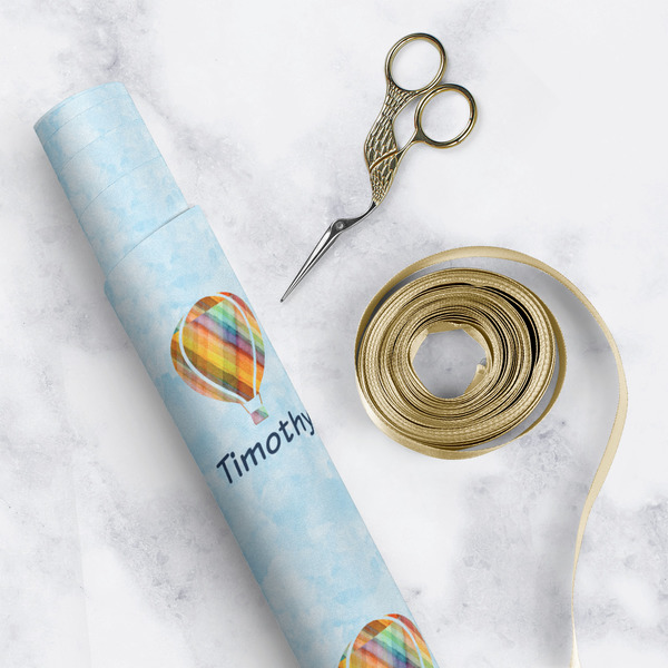 Watercolor Hot Air Balloons Wrapping Paper Roll - Matte - In Context