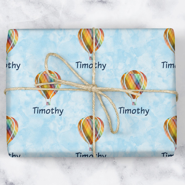 Watercolor Hot Air Balloons Wrapping Paper Roll - Matte - Wrapped Box