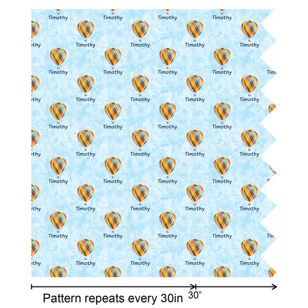 Watercolor Hot Air Balloons Wrapping Paper Roll - Satin - Partial Roll