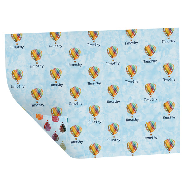 Custom Watercolor Hot Air Balloons Wrapping Paper Sheets - Double-Sided - 20" x 28" (Personalized)