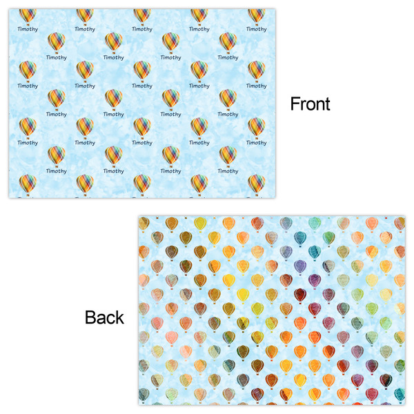 Watercolor Hot Air Balloons Wrapping Paper Sheet - Double Sided - Front & Back