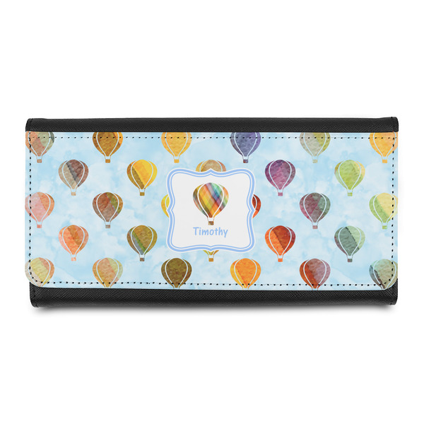 Custom Watercolor Hot Air Balloons Leatherette Ladies Wallet (Personalized)