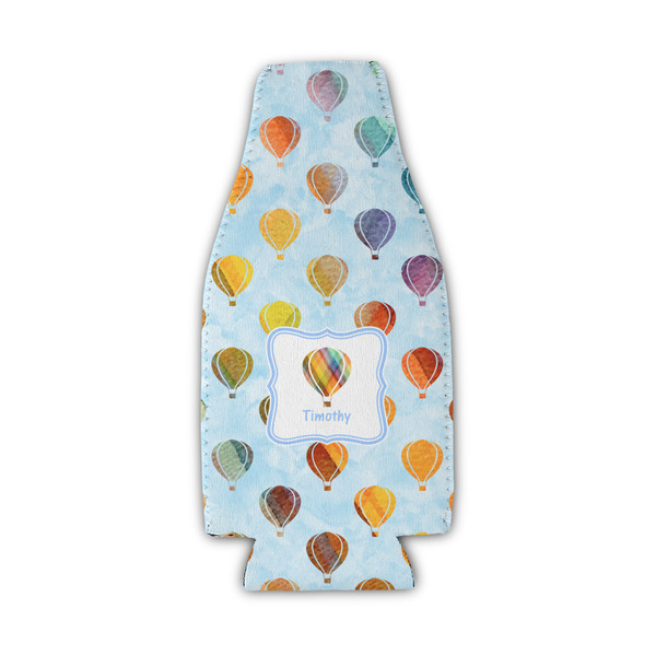 Custom Watercolor Hot Air Balloons Zipper Bottle Cooler (Personalized)
