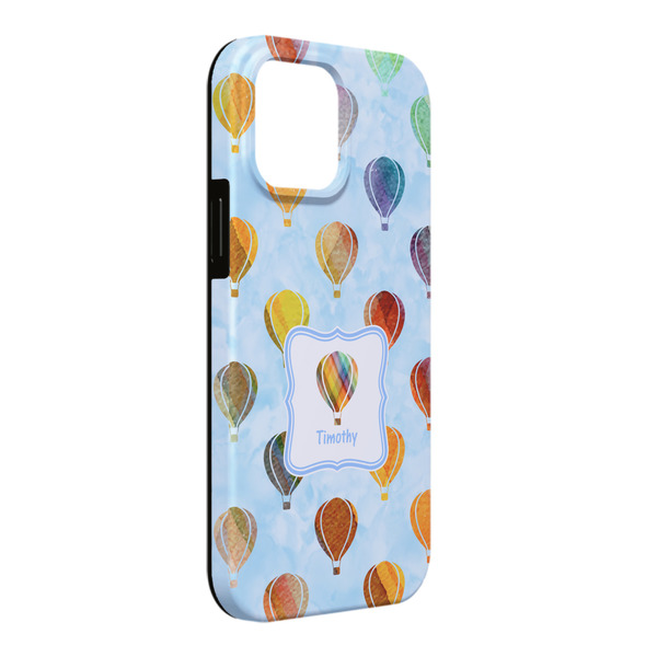 Custom Watercolor Hot Air Balloons iPhone Case - Rubber Lined - iPhone 13 Pro Max (Personalized)