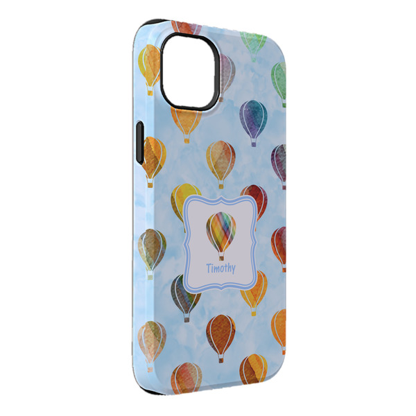 Custom Watercolor Hot Air Balloons iPhone Case - Rubber Lined - iPhone 14 Plus (Personalized)