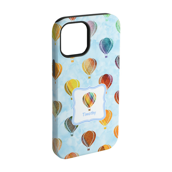 Custom Watercolor Hot Air Balloons iPhone Case - Rubber Lined - iPhone 15 Pro (Personalized)