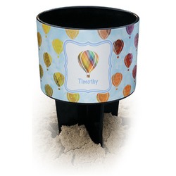 Watercolor Hot Air Balloons Black Beach Spiker Drink Holder (Personalized)