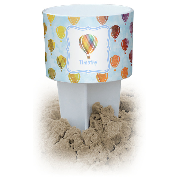 Custom Watercolor Hot Air Balloons Beach Spiker Drink Holder (Personalized)