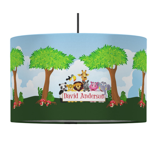 Custom Animals 12" Drum Pendant Lamp - Fabric (Personalized)