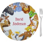 Animals Glass Appetizer / Dessert Plate 8" (Personalized)