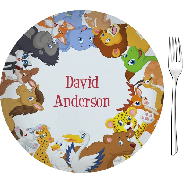 Custom Animals Glass Appetizer / Dessert Plate 8" (Personalized)