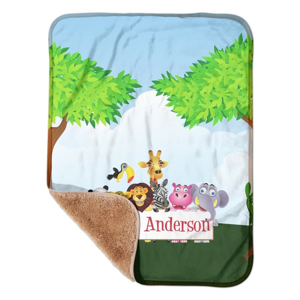 Custom Animals Sherpa Baby Blanket - 30" x 40" w/ Name or Text