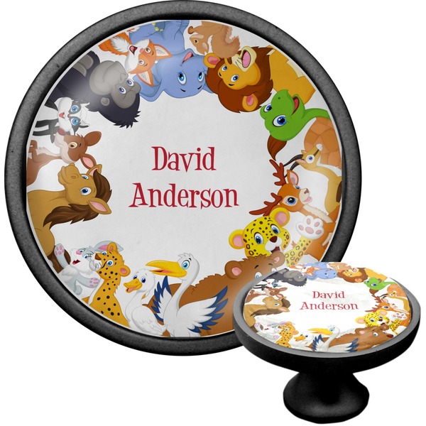 Custom Animals Cabinet Knob (Black) (Personalized)