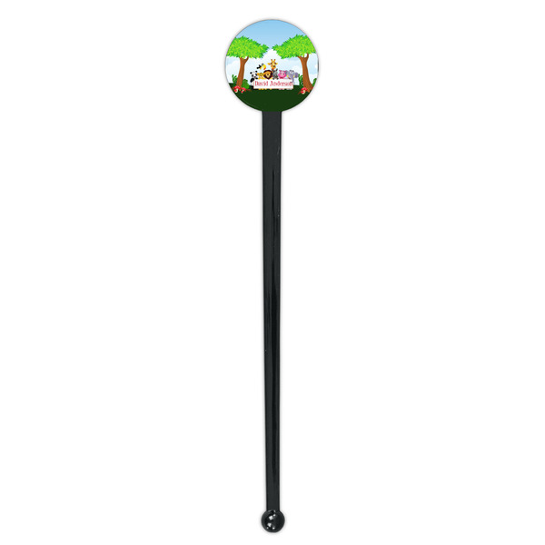Animals Black Plastic 7" Stir Stick - Round - Single Stick