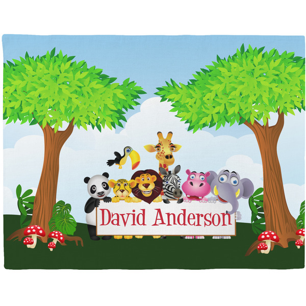 Custom Animals Woven Fabric Placemat - Twill w/ Name or Text