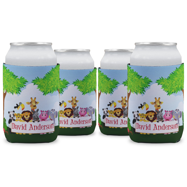 Custom Animals Can Cooler (12 oz) - Set of 4 w/ Name or Text