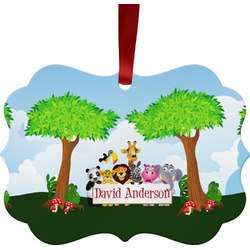 Animals Metal Frame Ornament - Double Sided w/ Name or Text