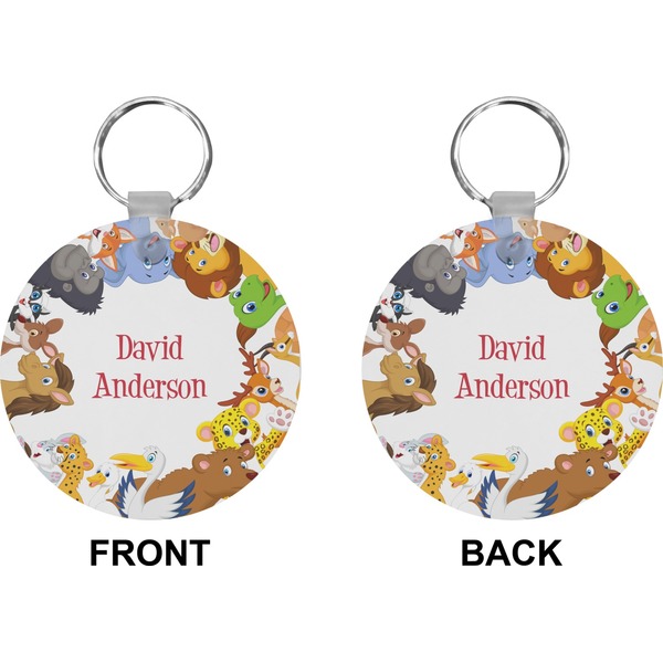 Animals Circle Keychain (Front + Back)