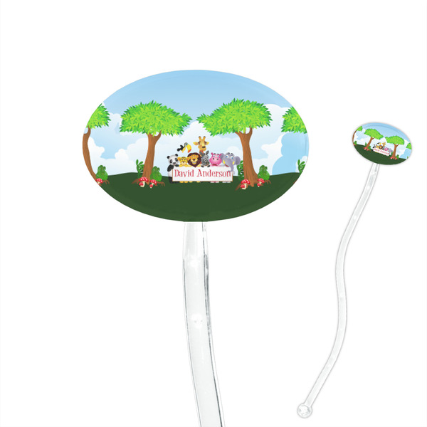 Custom Animals 7" Oval Plastic Stir Sticks - Clear (Personalized)