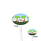 Animals Clear Plastic 7" Stir Stick - Oval - Front & Back