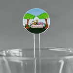 Animals 5.5" Round Plastic Stir Sticks - Clear (Personalized)