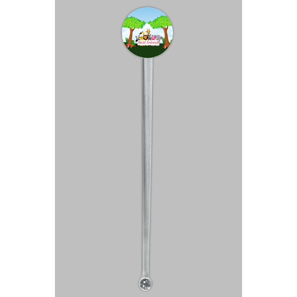 Animals Clear Plastic 7" Stir Stick - Round - Single Stick