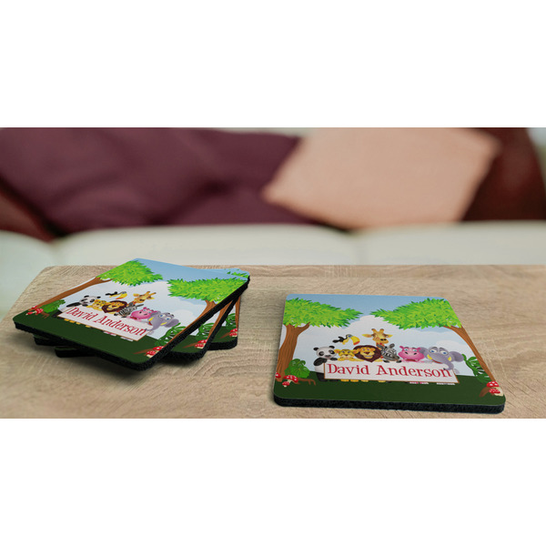 Animals Coaster Rubber Back - On Coffee Table