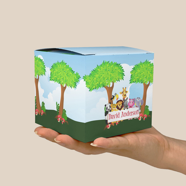 Animals Cube Favor Gift Box - On Hand - Scale View