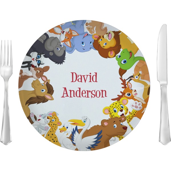 Custom Animals Glass Lunch / Dinner Plate 10" (Personalized)