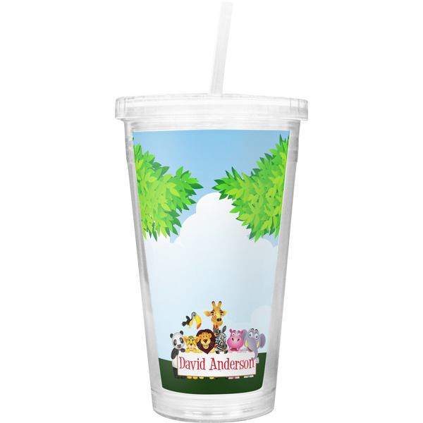 Custom Animals Double Wall Tumbler with Straw (Personalized)