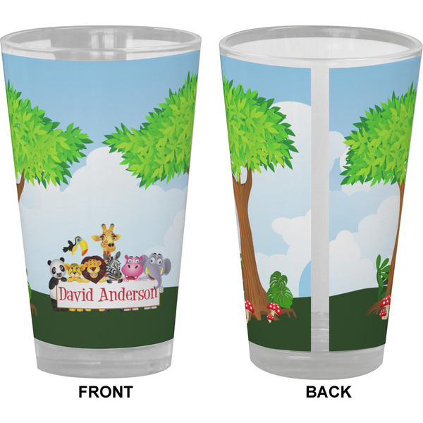 Animals Pint Glass - Full Color - Front & Back Views