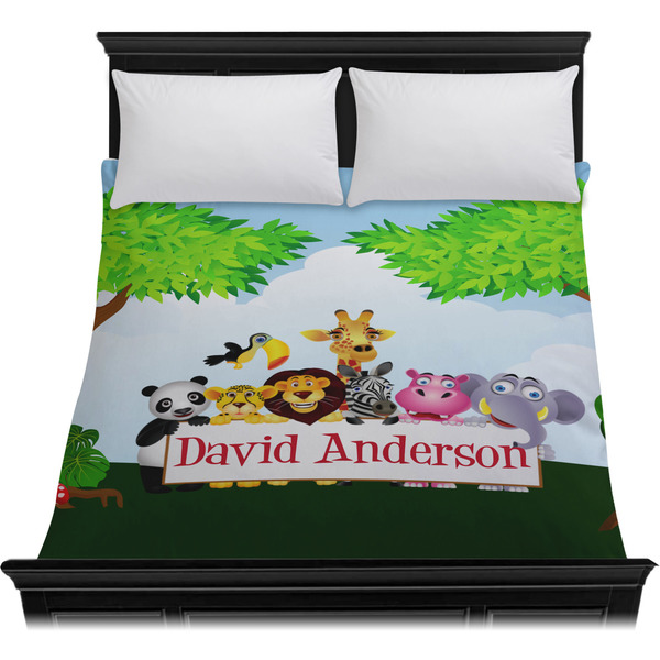 Animals Duvet Cover - Queen - On Bed - No Prop