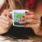 Animals Espresso Cup - 6oz (Double Shot) LIFESTYLE (Woman hands cropped)