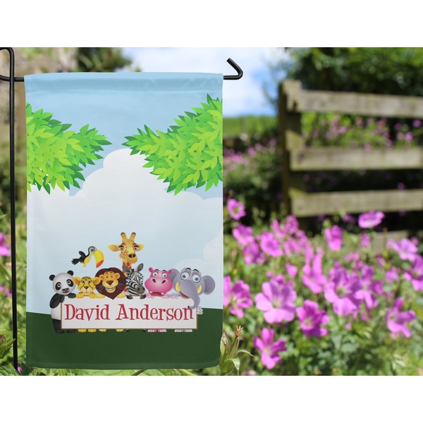 Animals Garden Flag - Outside In Flowers