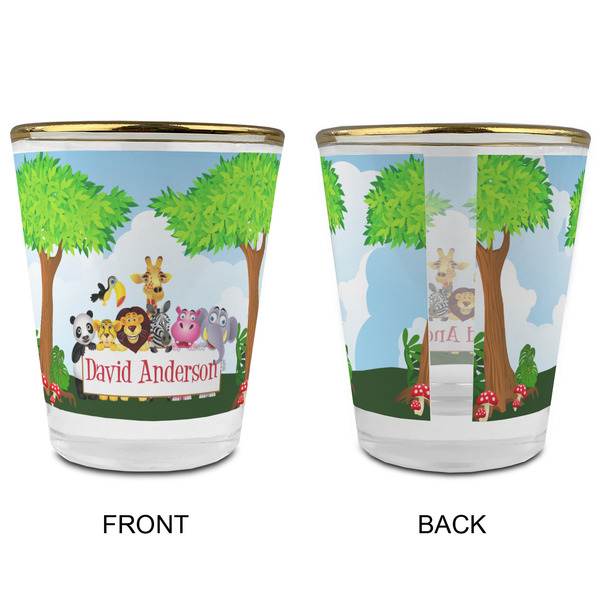 Animals Glass Shot Glass - with gold rim - APPROVAL