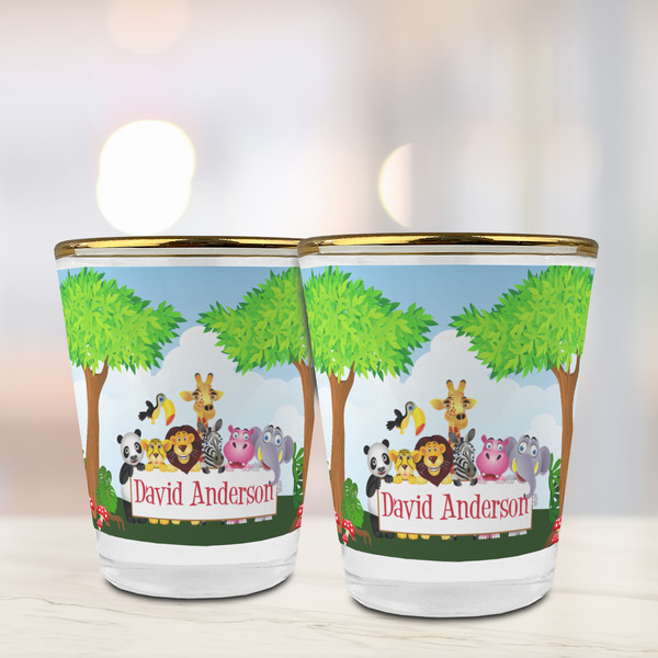 Animals Glass Shot Glass - with gold rim - LIFESTYLE